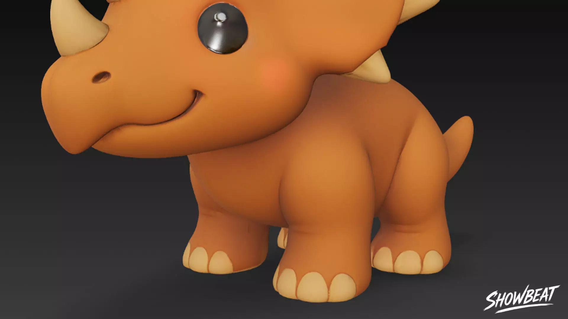 Cartoon Plush Pentaceratops Low-poly 3D model_7