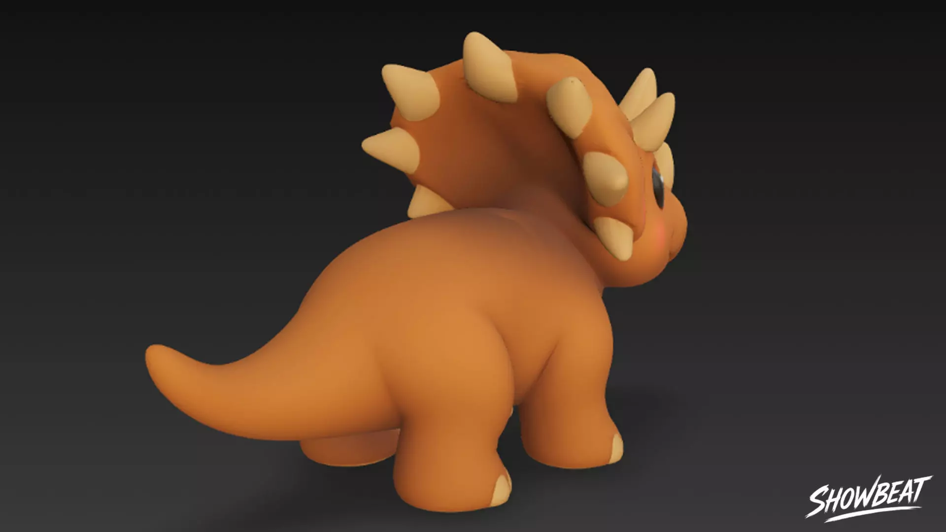 Cartoon Plush Pentaceratops Low-poly 3D model_3