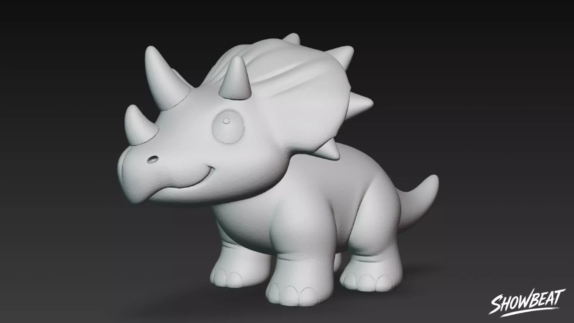 Cartoon Plush Pentaceratops Low-poly 3D model_9
