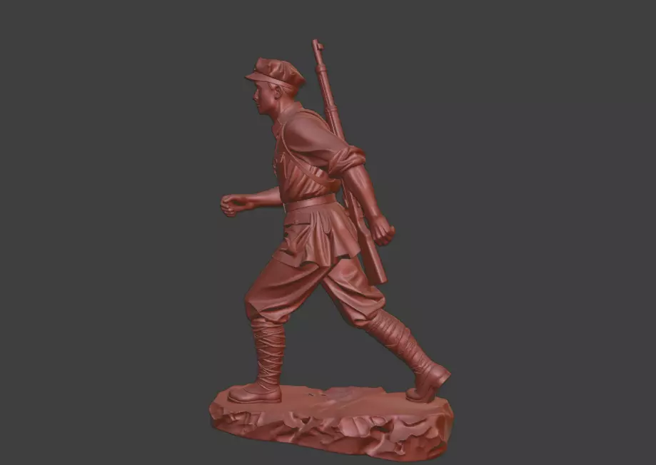 Military sculpture warrior  military battle war hero  soldier 3D print model_7
