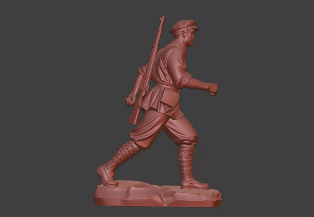 Military sculpture warrior  military battle war hero  soldier 3D print model_5