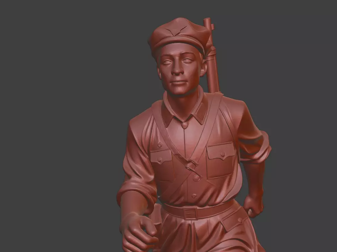 Military sculpture warrior  military battle war hero  soldier 3D print model_3
