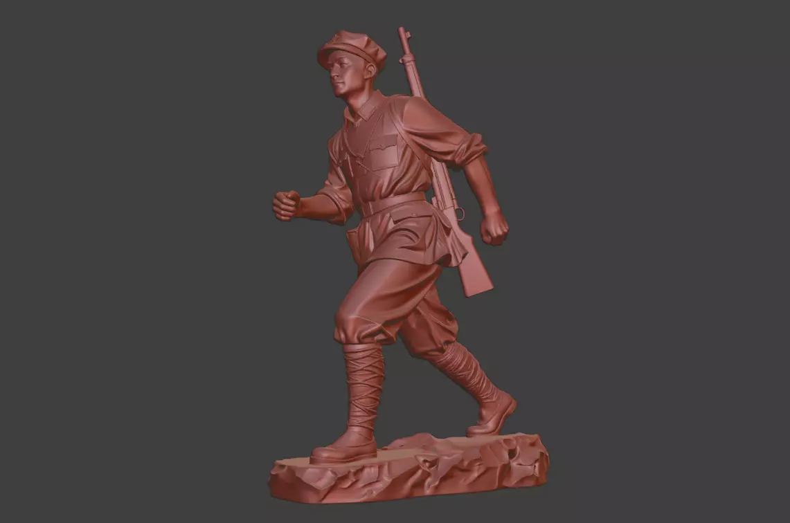 Military sculpture warrior  military battle war hero  soldier 3D print model_4