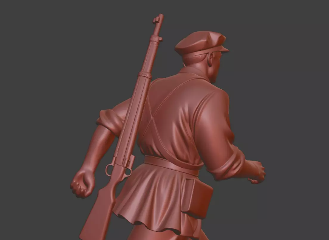 Military sculpture warrior  military battle war hero  soldier 3D print model_10
