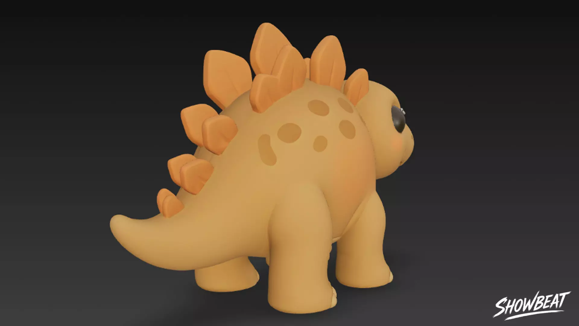 Cartoon Plush Stegosaurus Low-poly 3D model_2