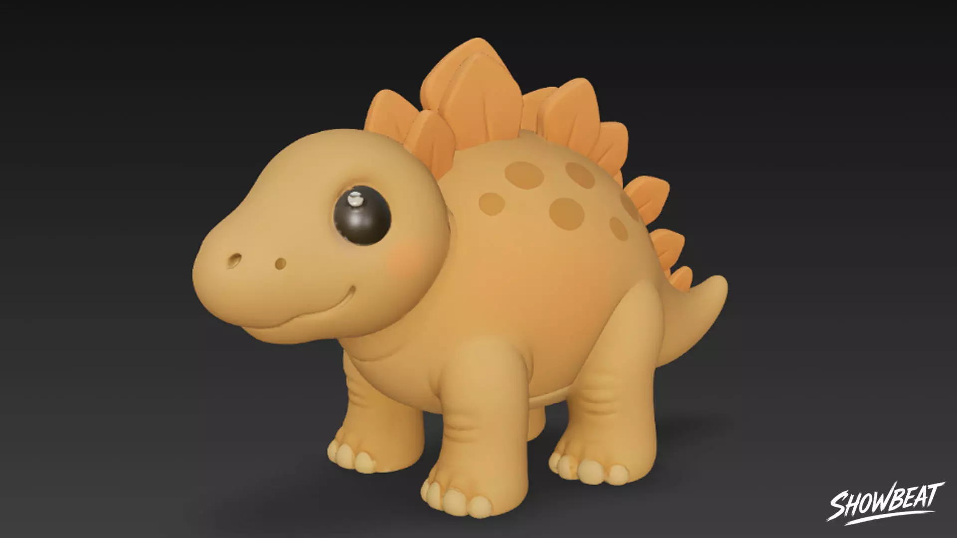 Cartoon Plush Stegosaurus Low-poly 3D model_0
