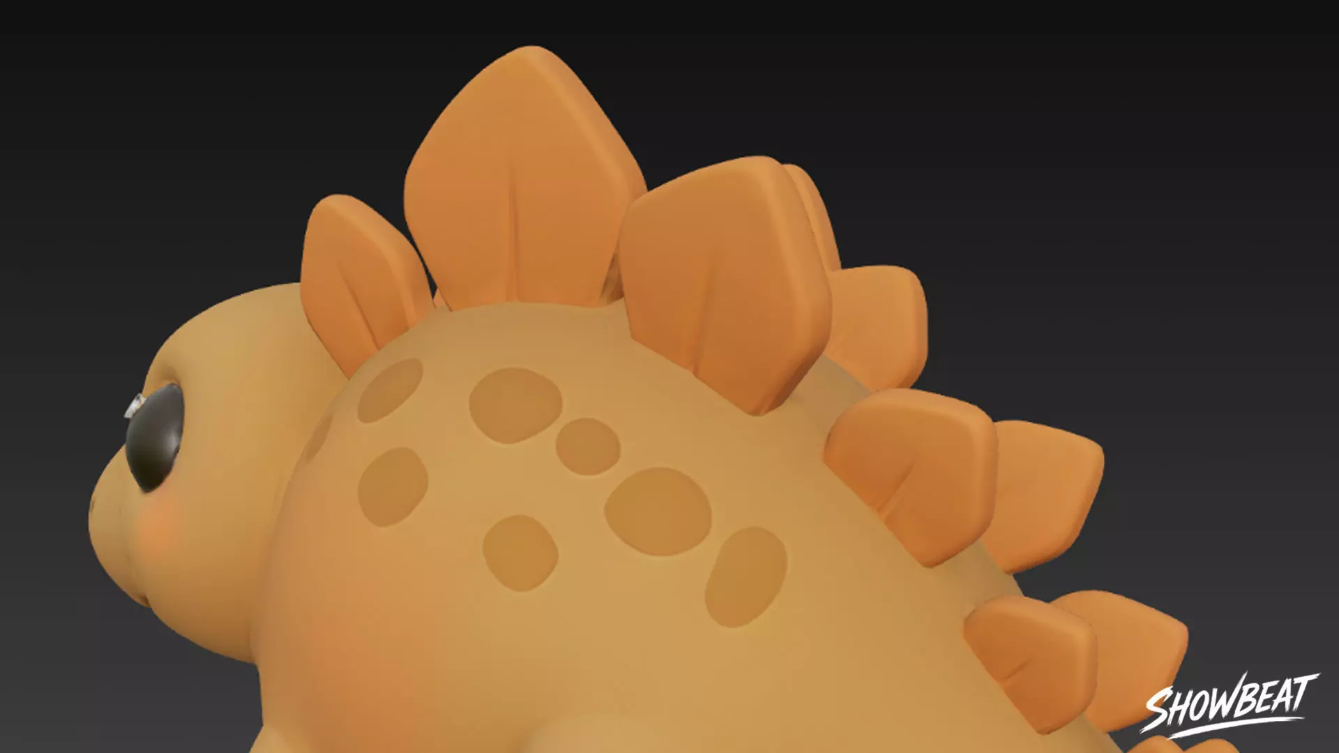 Cartoon Plush Stegosaurus Low-poly 3D model_4