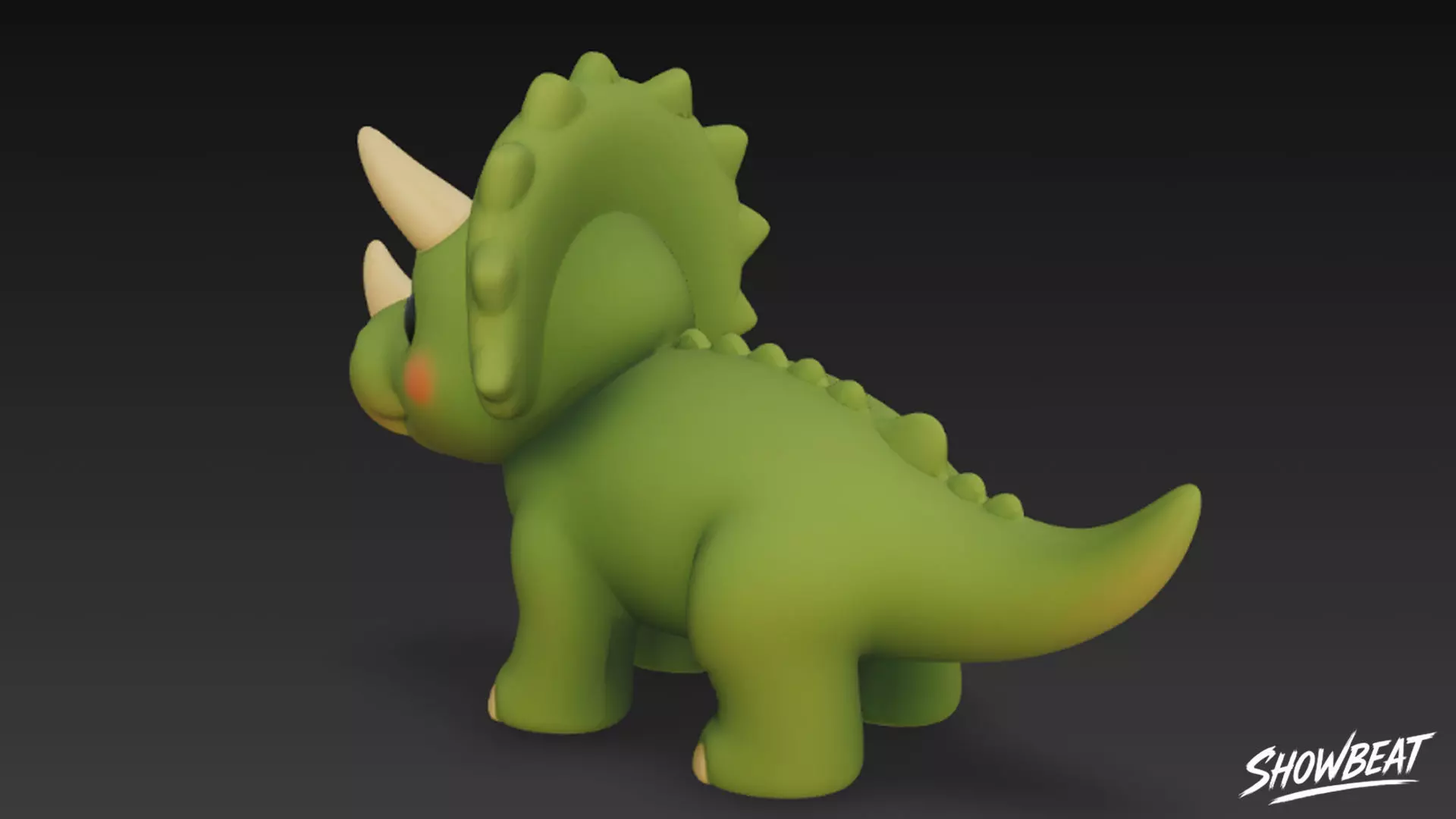 Cartoon Plush Triceratops Low-poly 3D model_4
