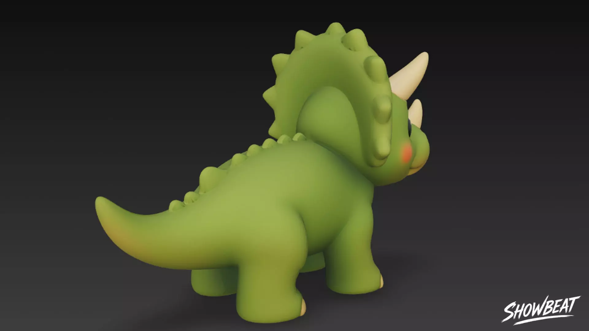 Cartoon Plush Triceratops Low-poly 3D model_3