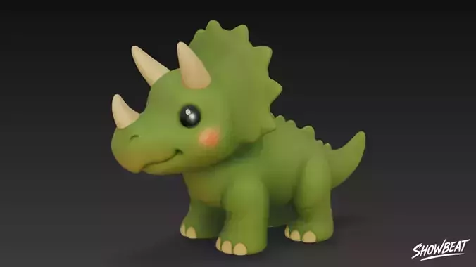 Cartoon Plush Triceratops