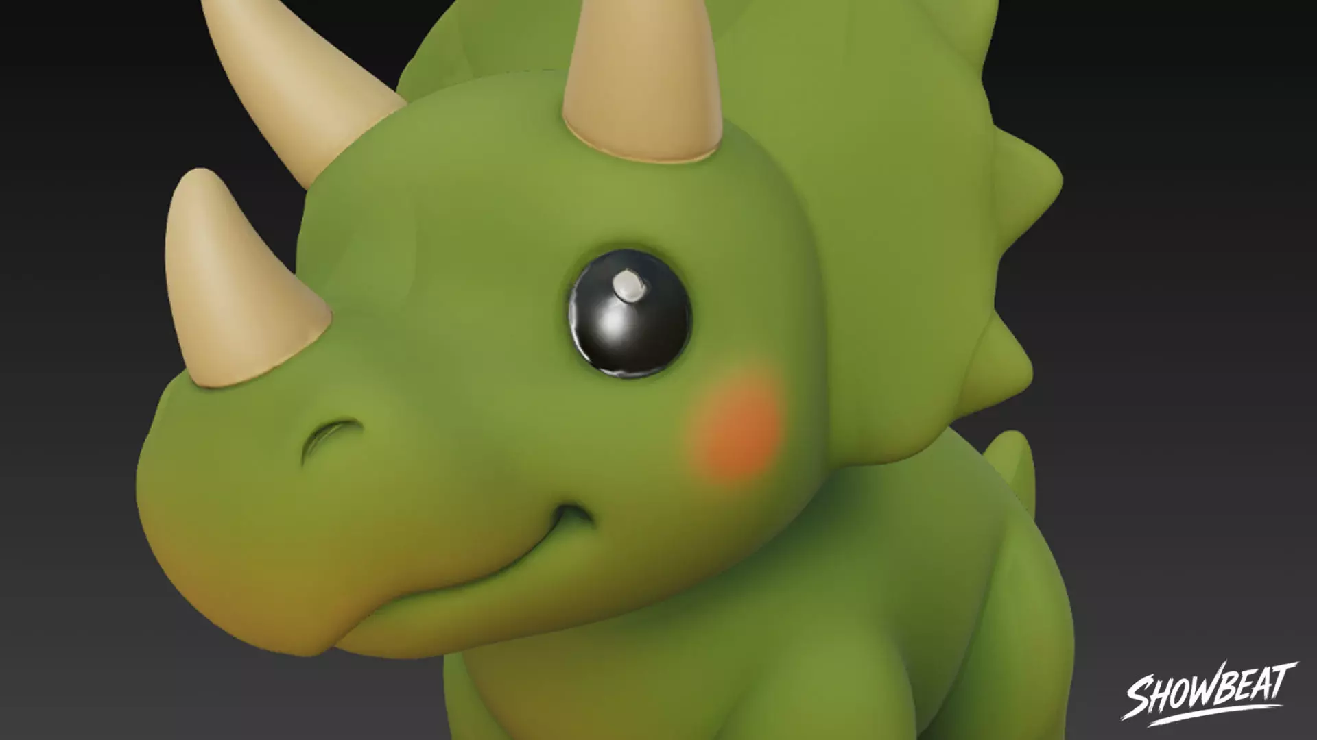 Cartoon Plush Triceratops Low-poly 3D model_5