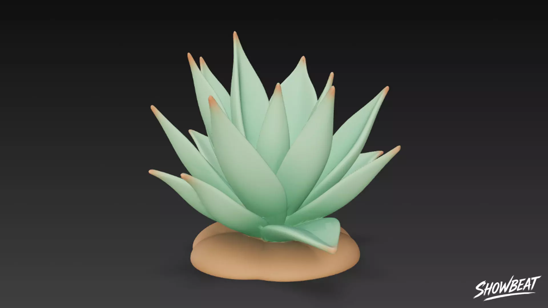 Cartoon Agave Low-poly 3D model