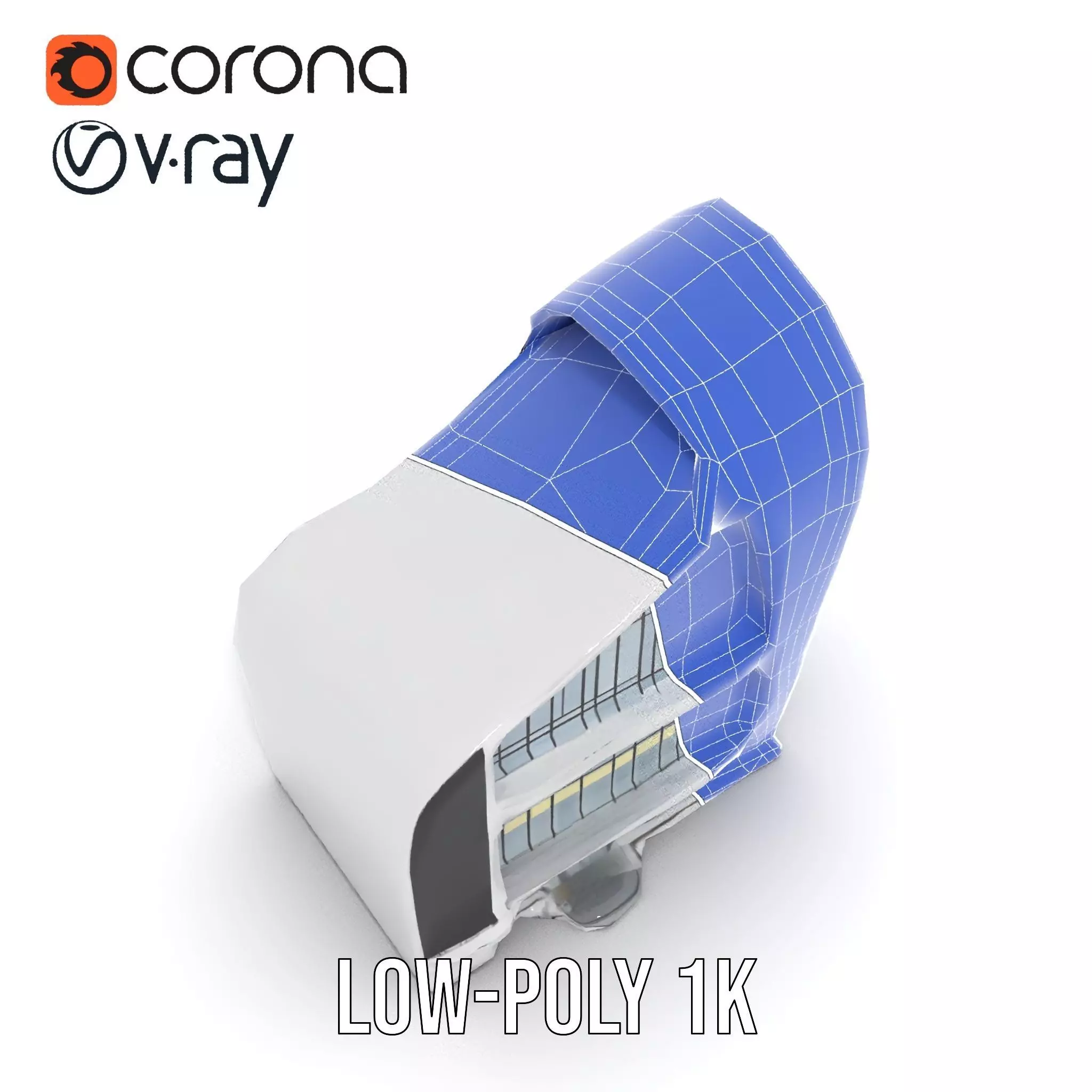 Futuristic White Building model pack Low-poly 3D model_18