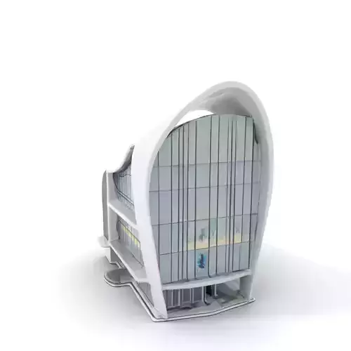 Futuristic White Building model pack Low-poly 3D model Futuristic White Building model pack Low-poly 3D model