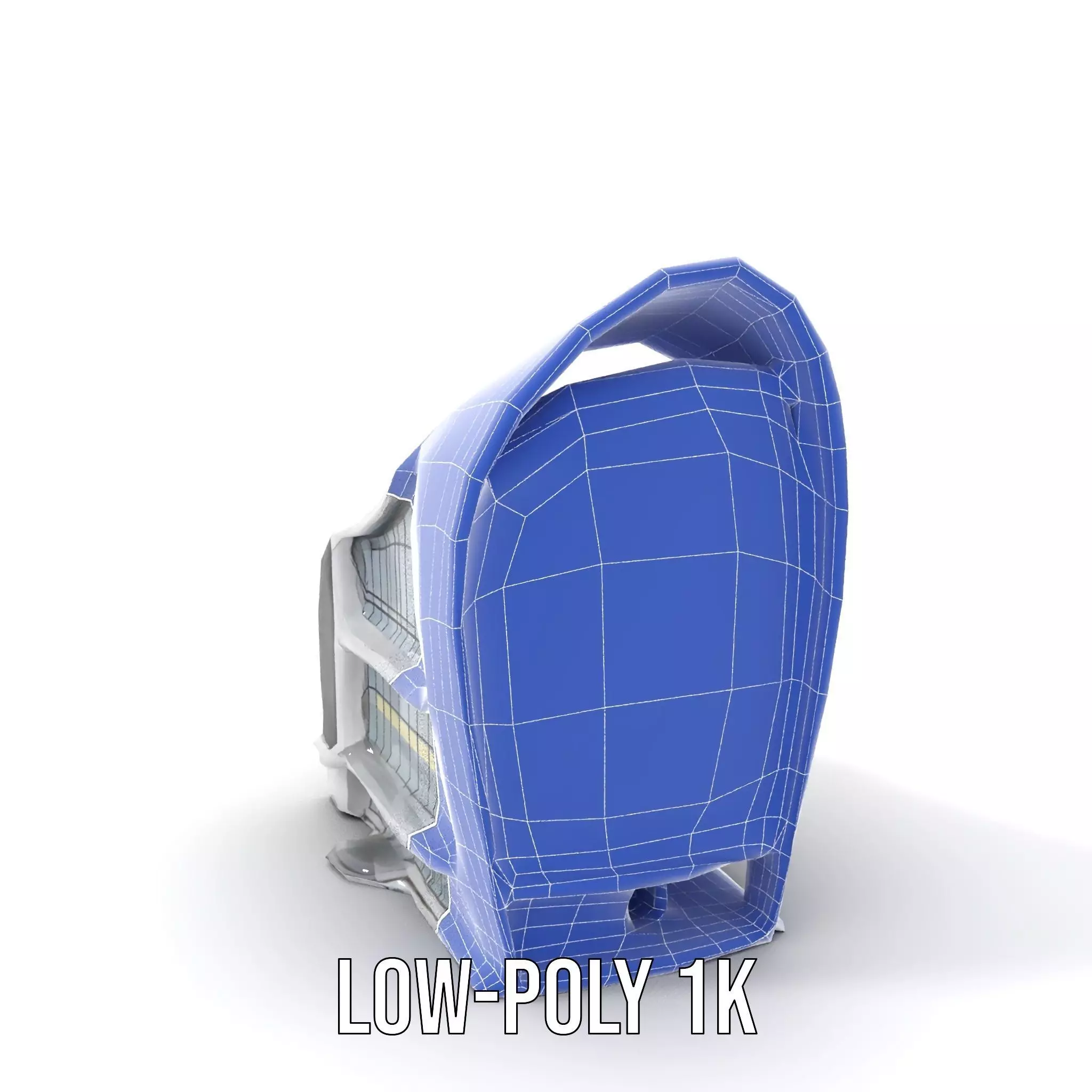 Futuristic White Building model pack Low-poly 3D model_25