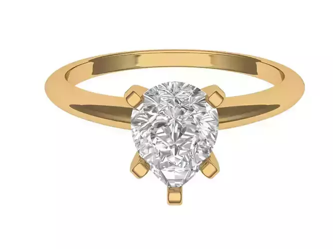 Pear solitaire ring