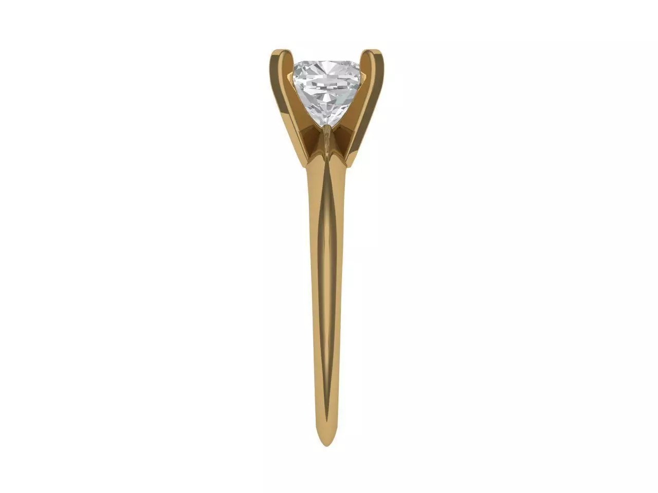 SQUARE CUSHION SOLITAIRE RING 3D print model_2