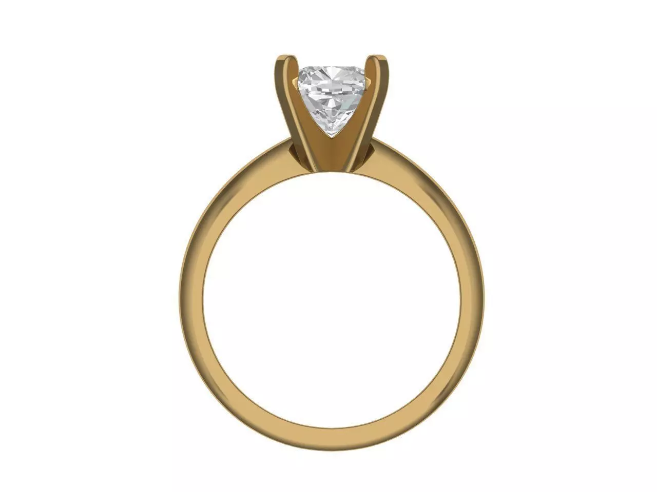 SQUARE CUSHION SOLITAIRE RING 3D print model_4