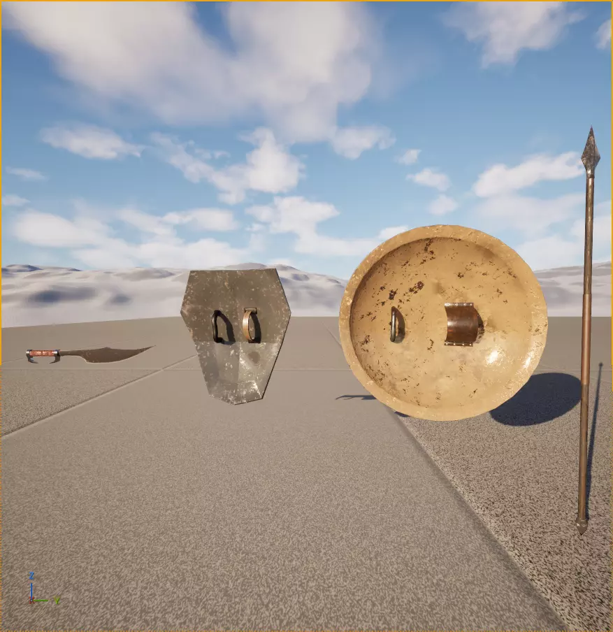 Low-Poly Medieval Shields and Weapons Pack Low-poly 3D model_1