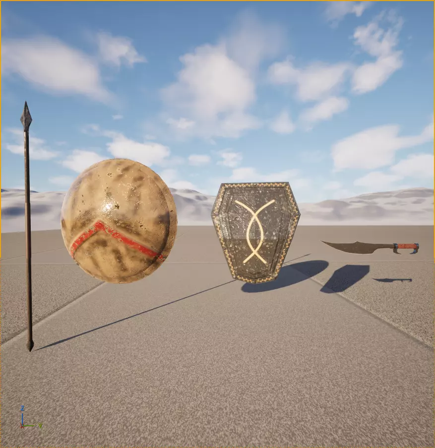 Low-Poly Medieval Shields and Weapons Pack Low-poly 3D model_0