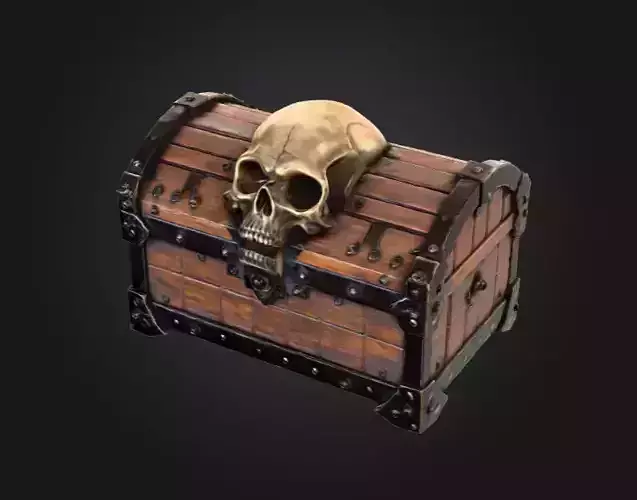 Cursed Skull Chest Low-poly 3D model