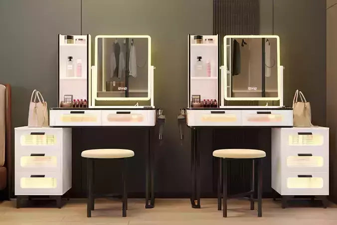 Makeup Dressing Vanity Table 3D model 3
