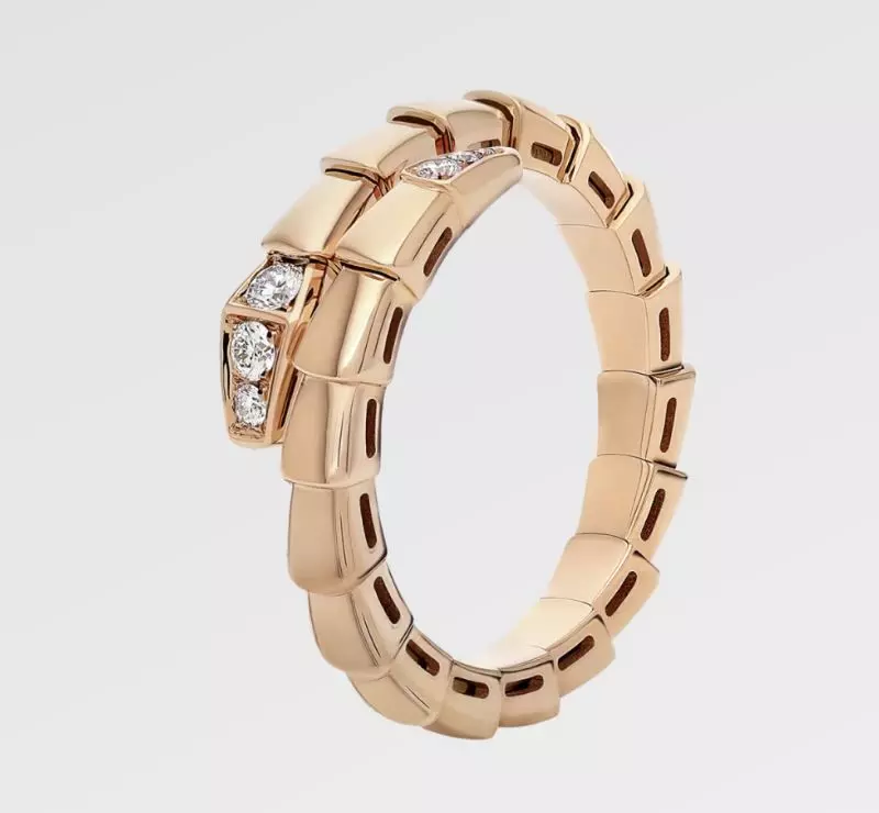 Serpenti Half diamond ring 3D print model