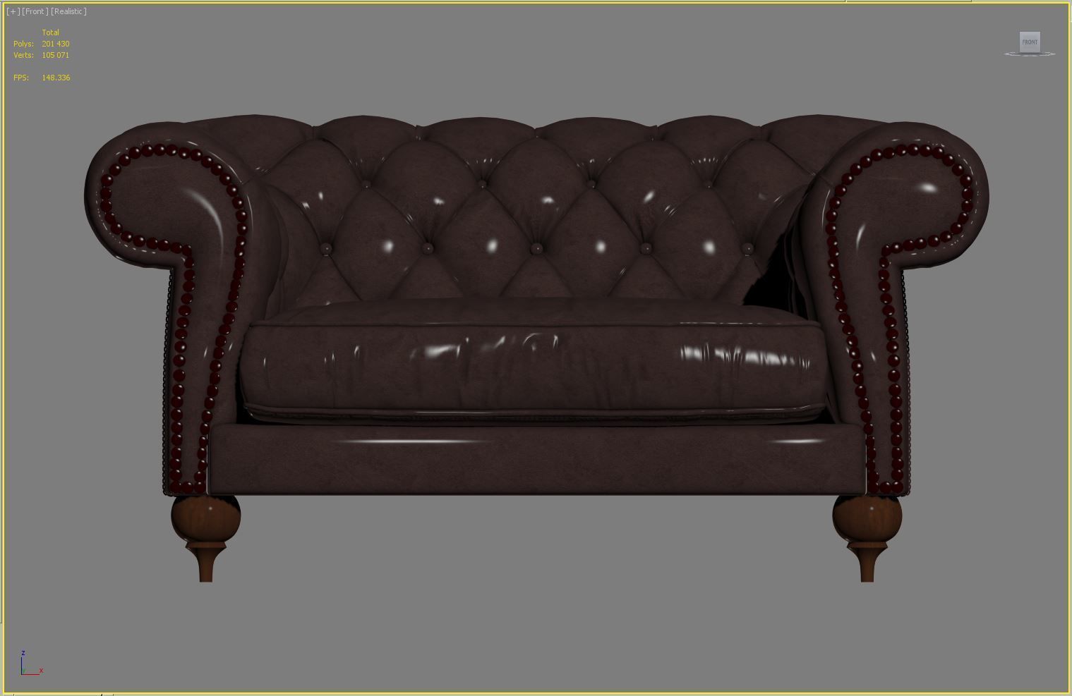 Baxter Diana Chester armchair 3D model_5