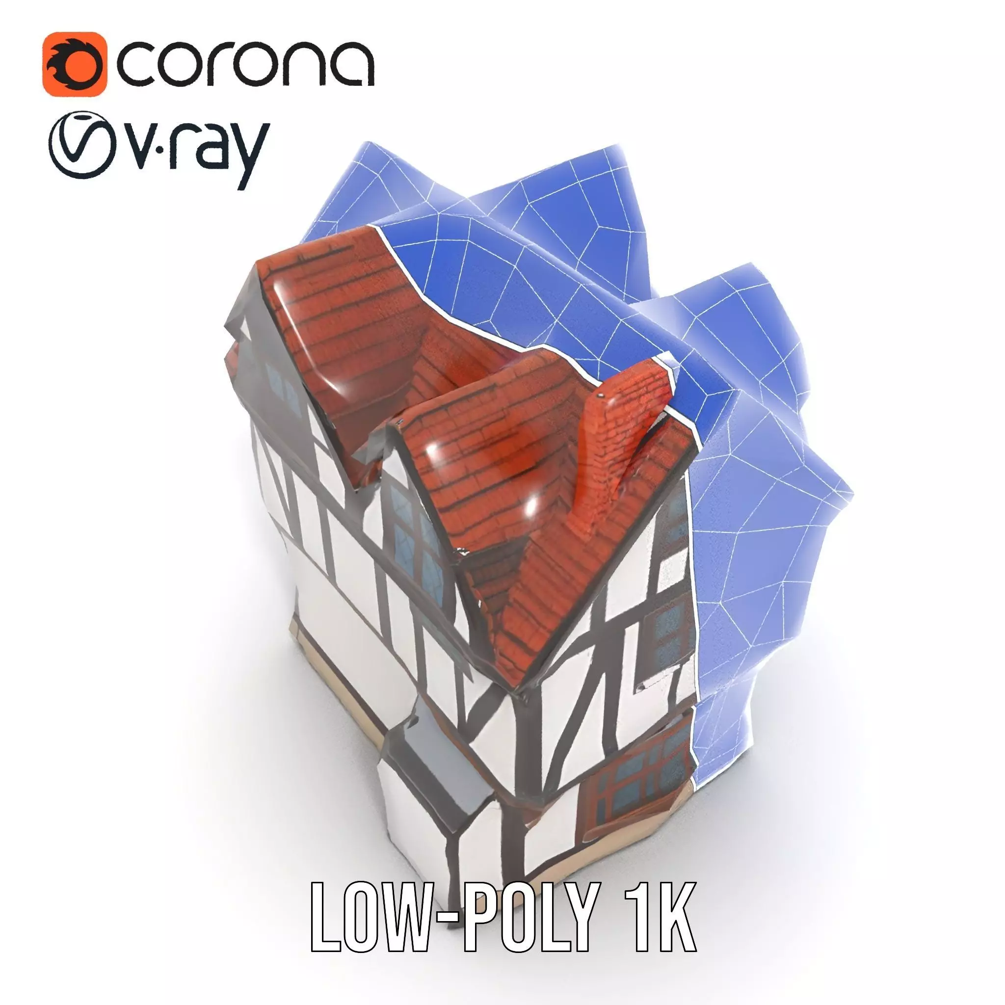 Charming Tudor House model pack Low-poly 3D model_28