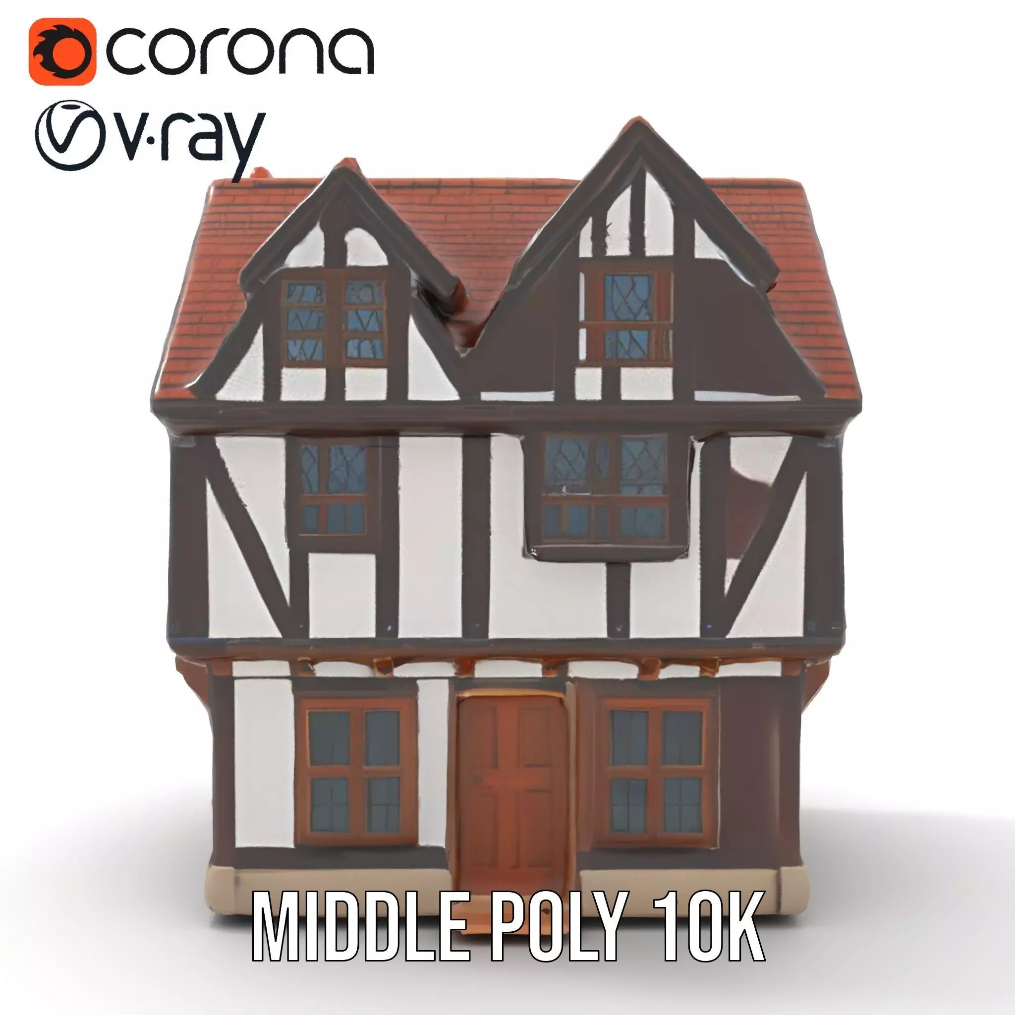 Charming Tudor House model pack Low-poly 3D model_7