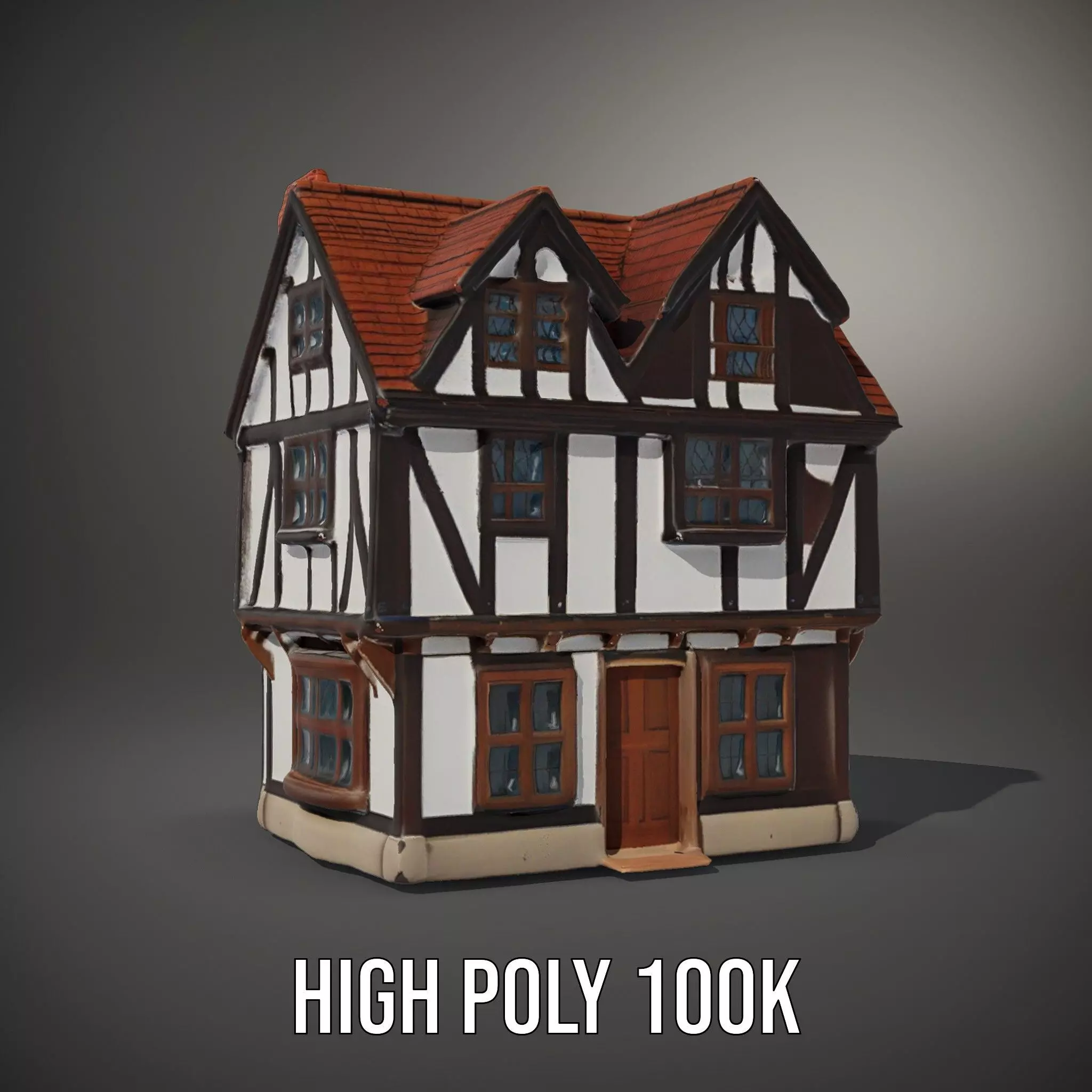 Charming Tudor House model pack Low-poly 3D model_15