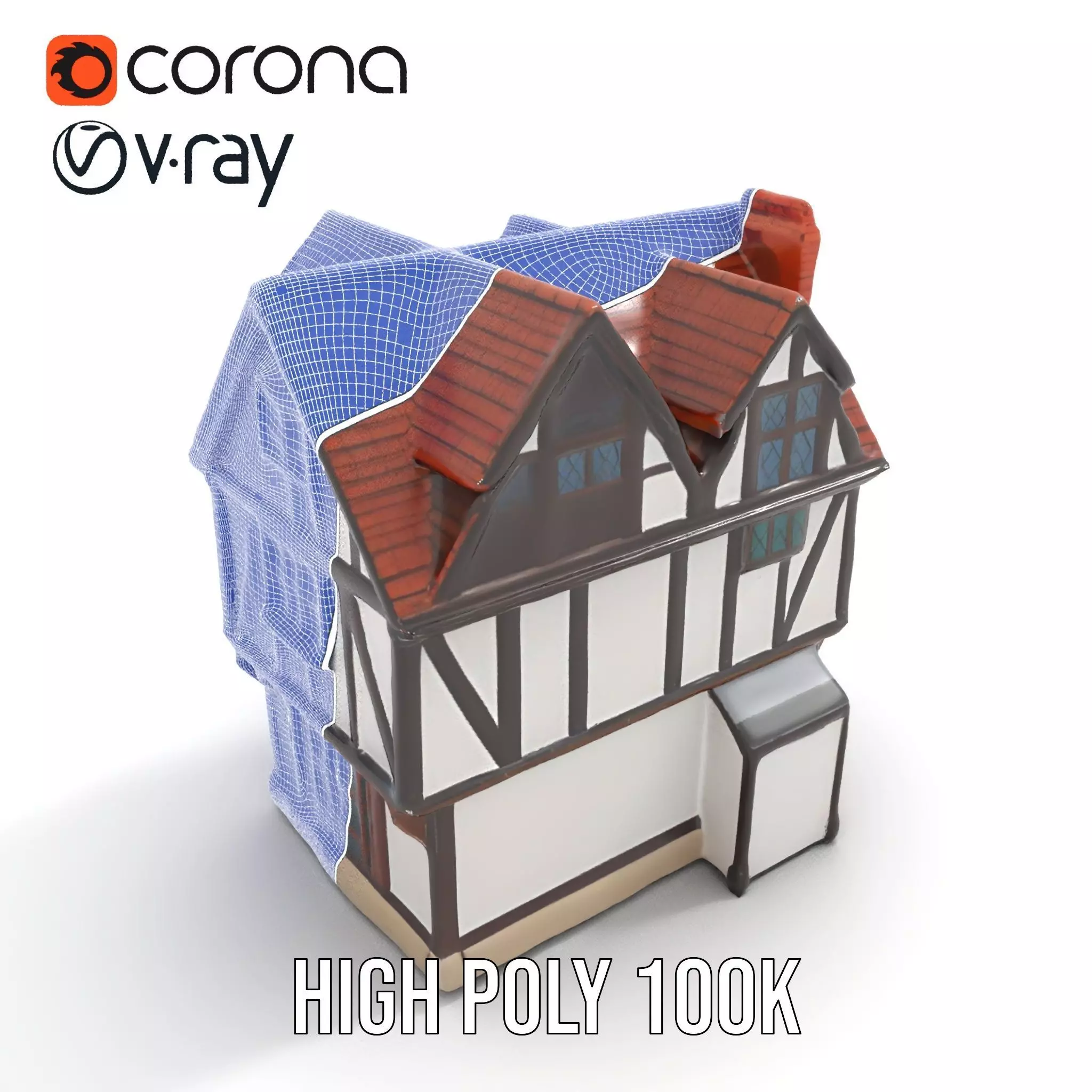 Charming Tudor House model pack Low-poly 3D model_32