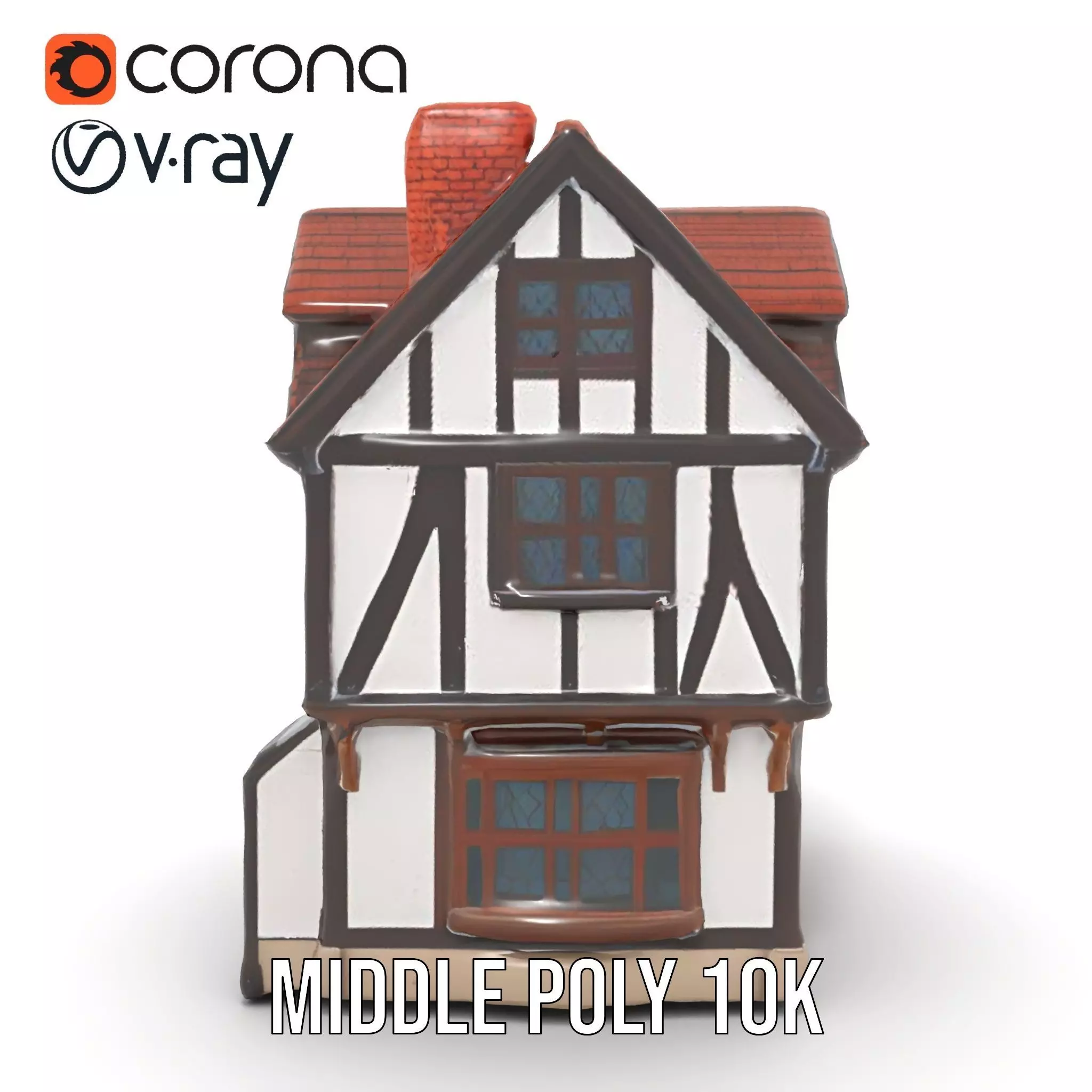 Charming Tudor House model pack Low-poly 3D model_21