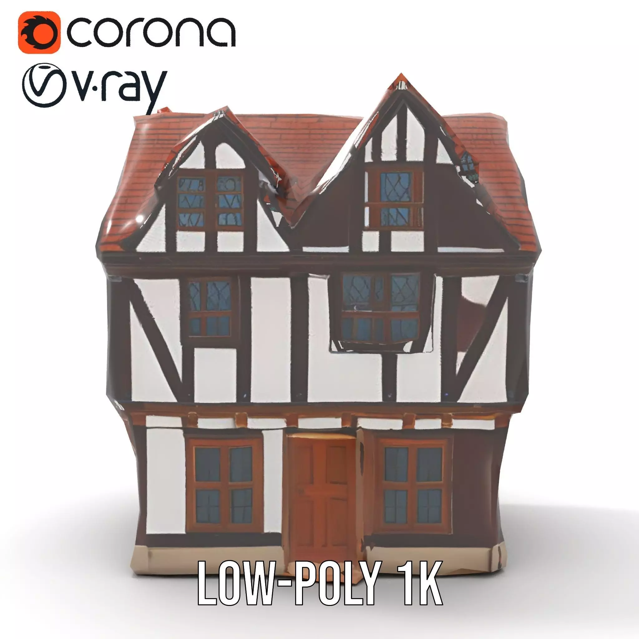 Charming Tudor House model pack Low-poly 3D model_14
