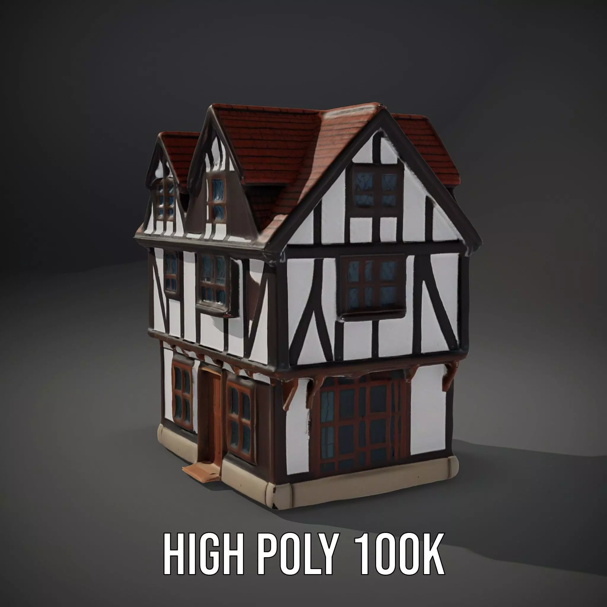 Charming Tudor House model pack Low-poly 3D model_12
