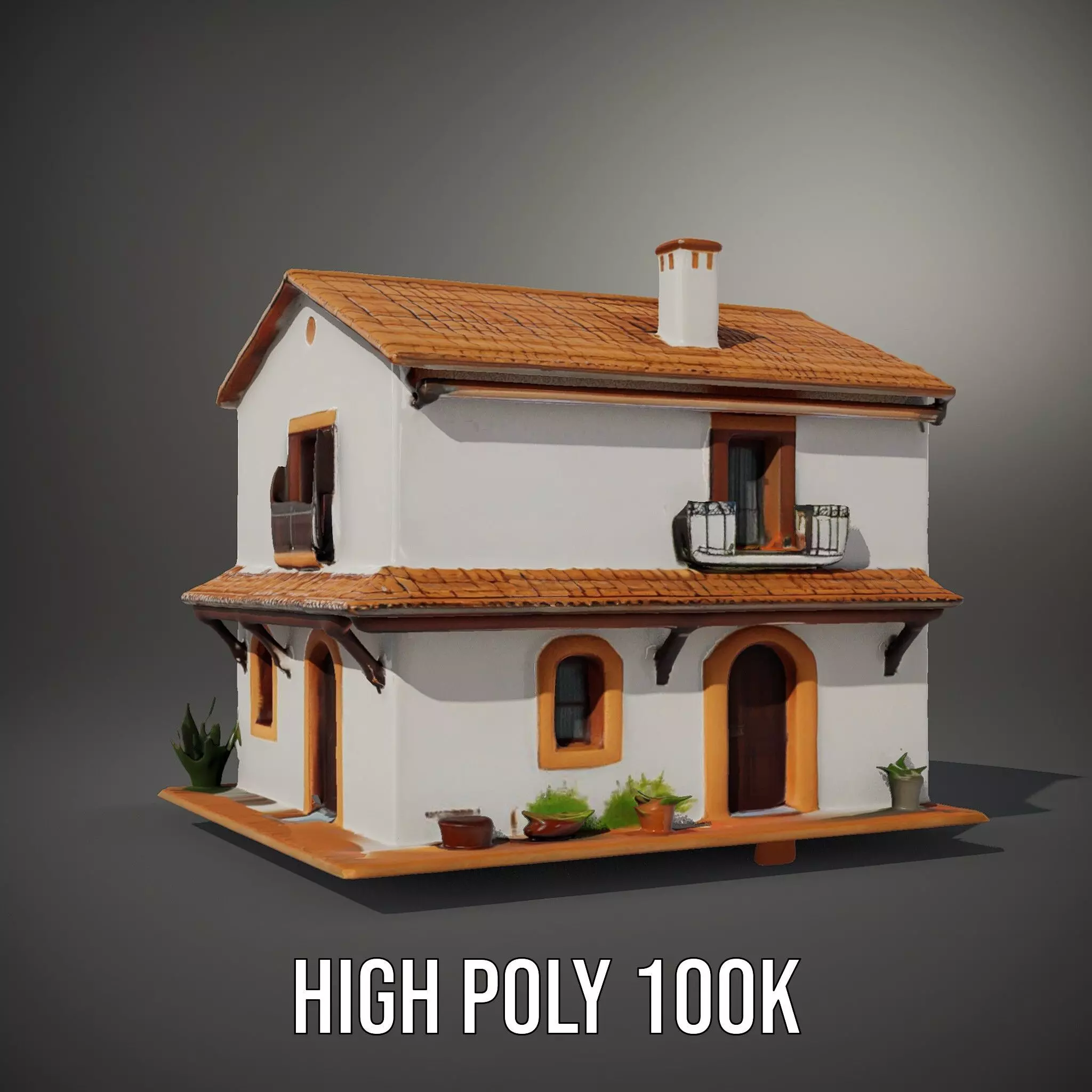 Mediterranean Villa model pack Low-poly 3D model_9