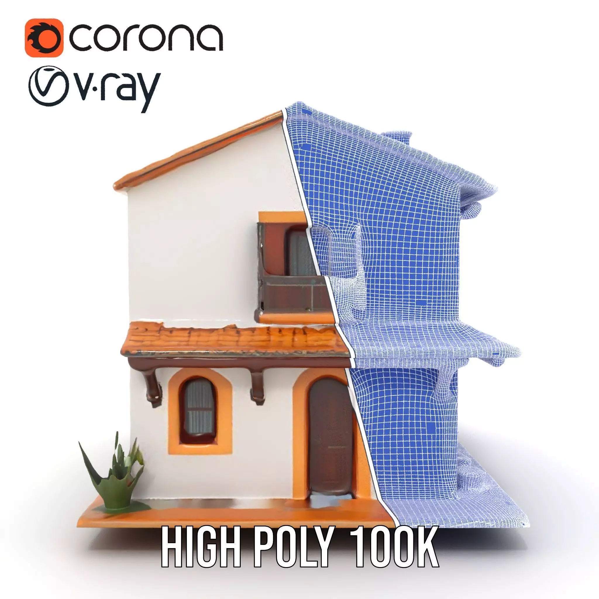 Mediterranean Villa model pack Low-poly 3D model_35