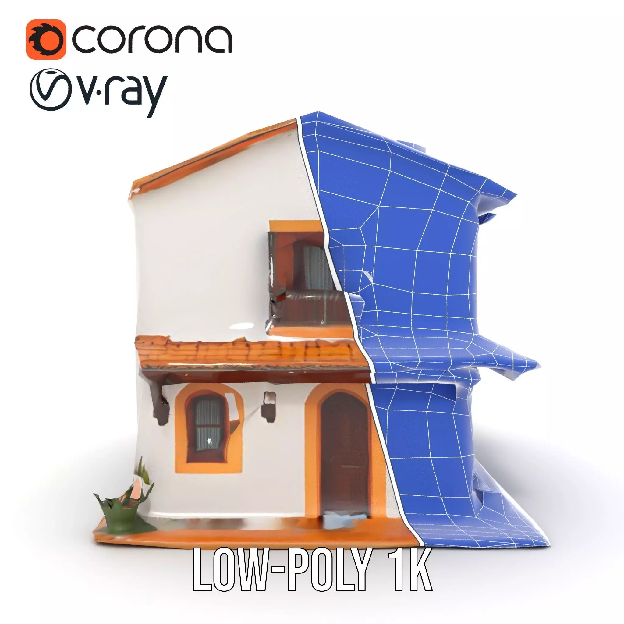 Mediterranean Villa model pack Low-poly 3D model_23