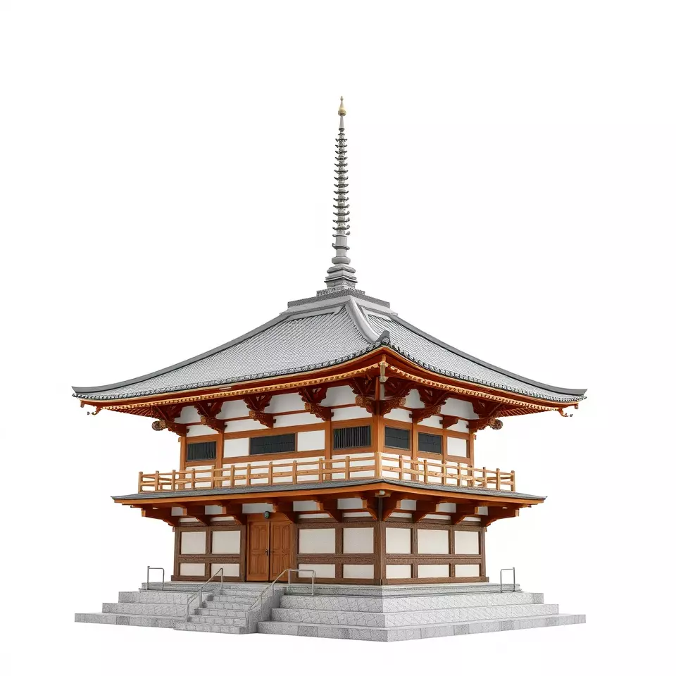 Traditional Pagoda model pack Low-poly 3D model_2