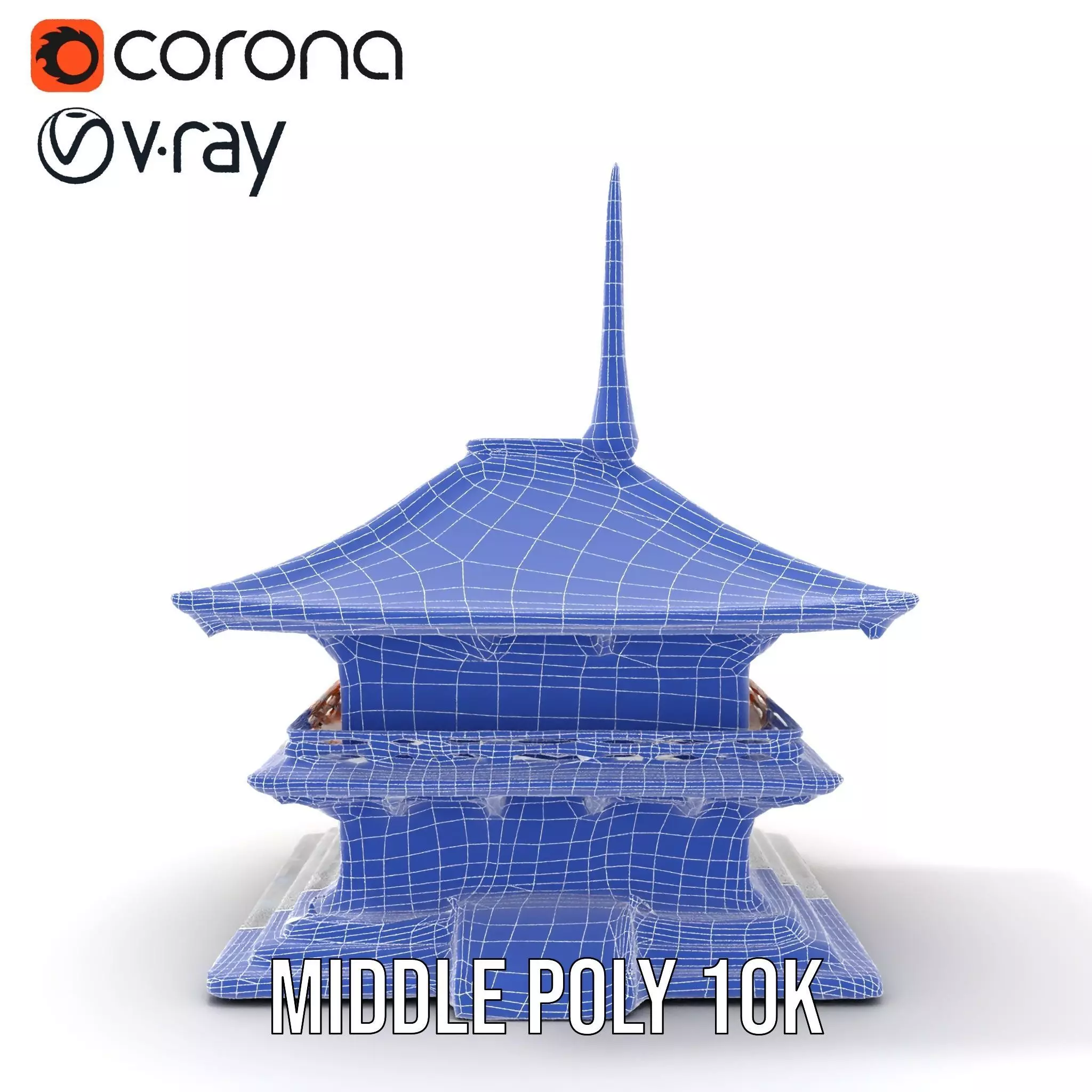 Traditional Pagoda model pack Low-poly 3D model_24