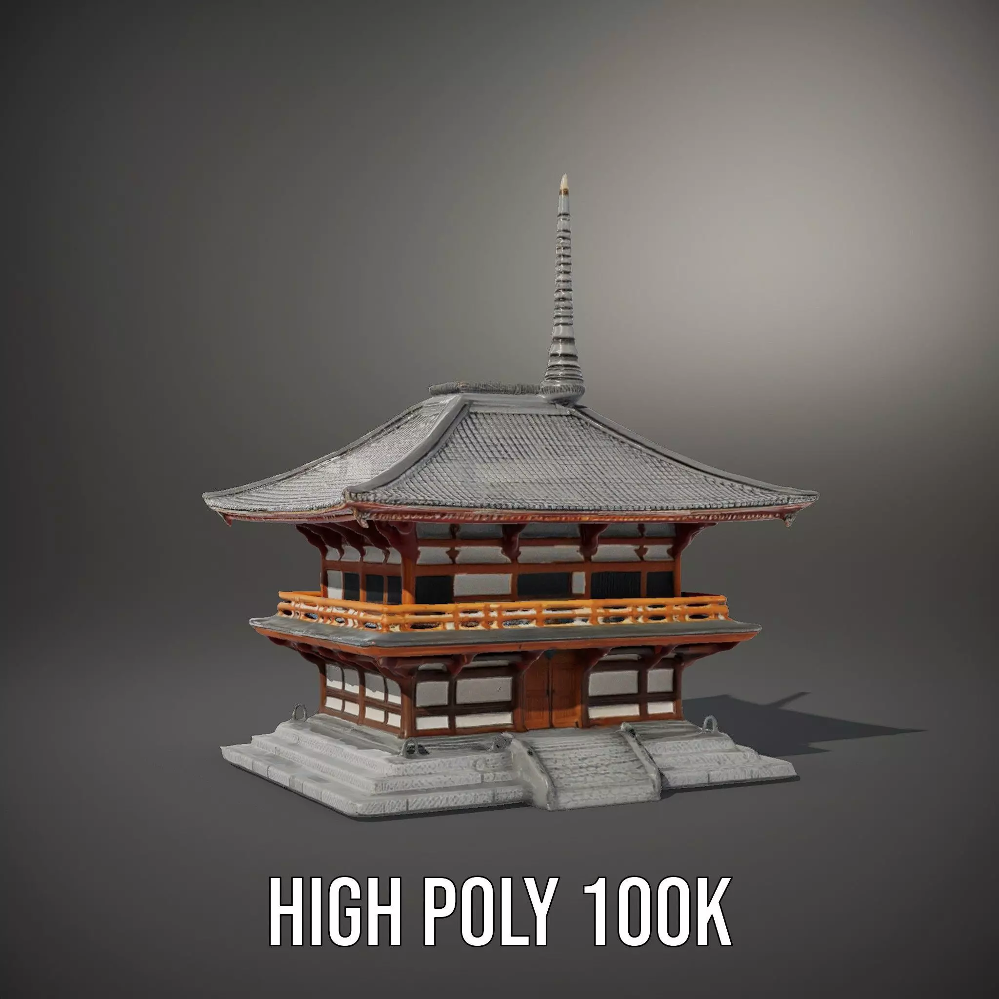 Traditional Pagoda model pack Low-poly 3D model_10
