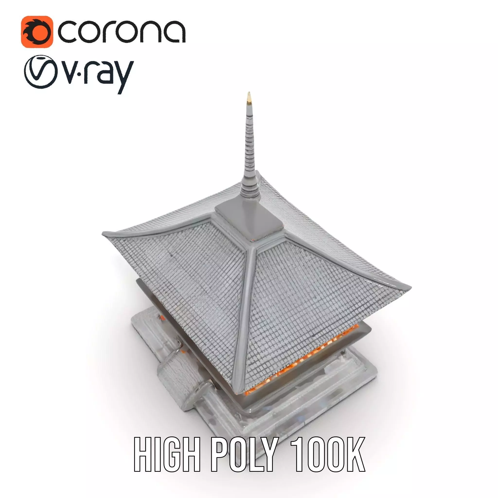 Traditional Pagoda model pack Low-poly 3D model_17