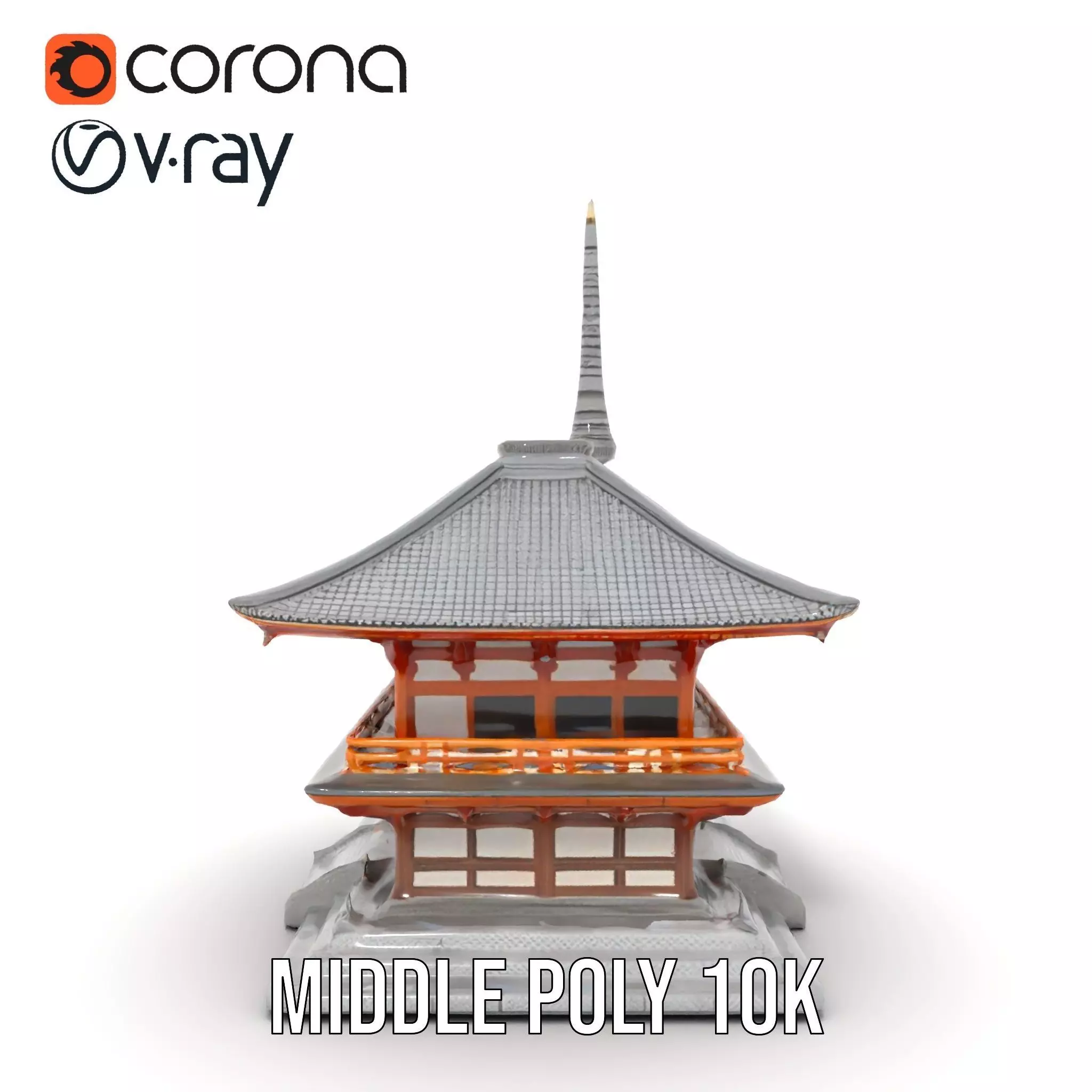 Traditional Pagoda model pack Low-poly 3D model_5