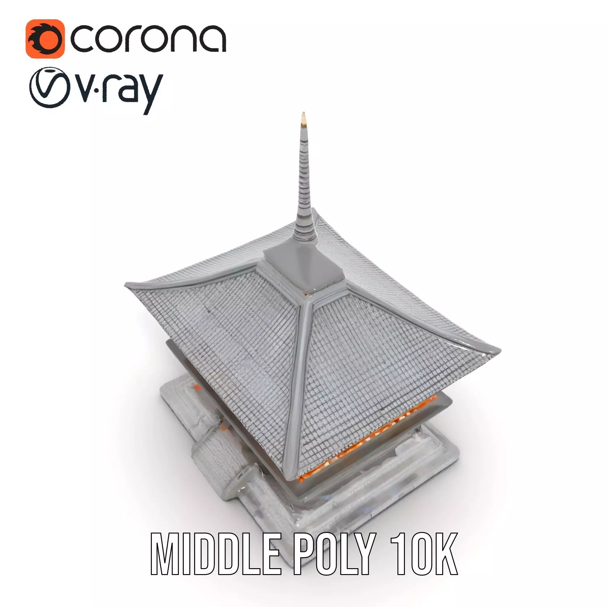 Traditional Pagoda model pack Low-poly 3D model_27