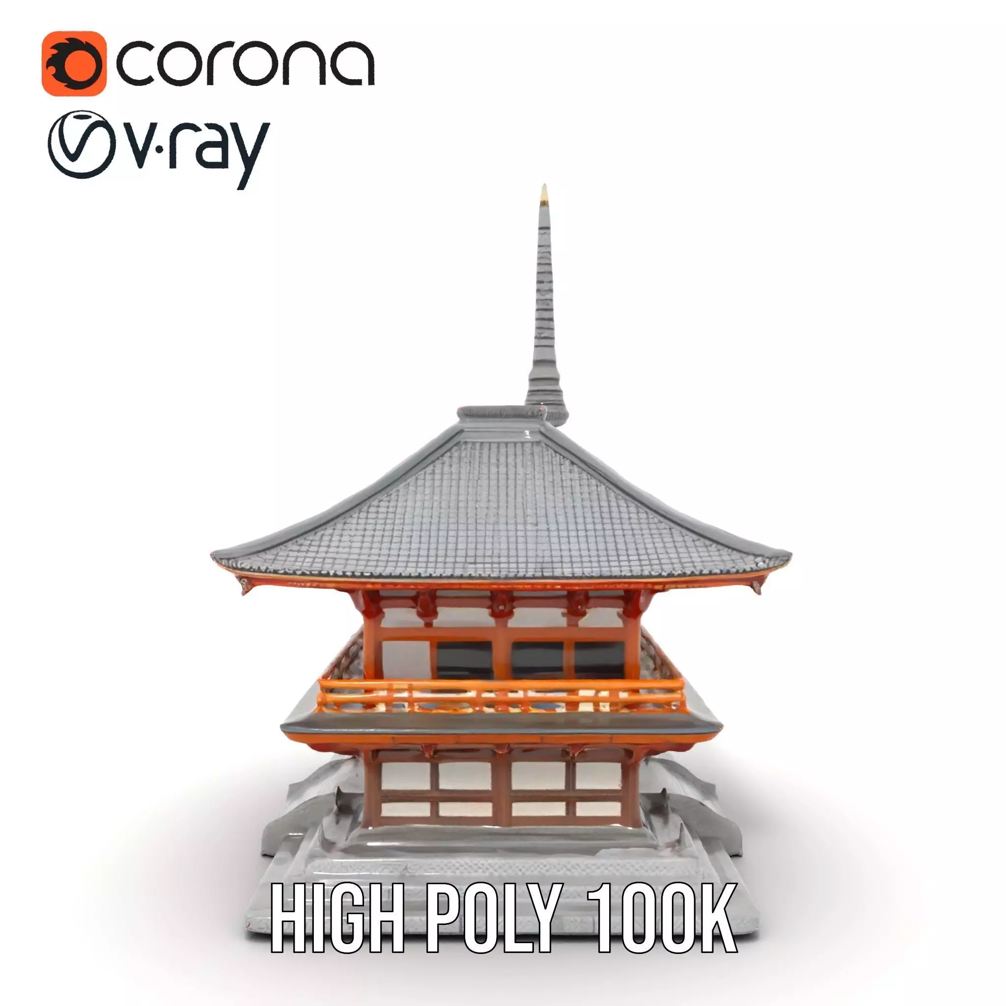 Traditional Pagoda model pack Low-poly 3D model_23