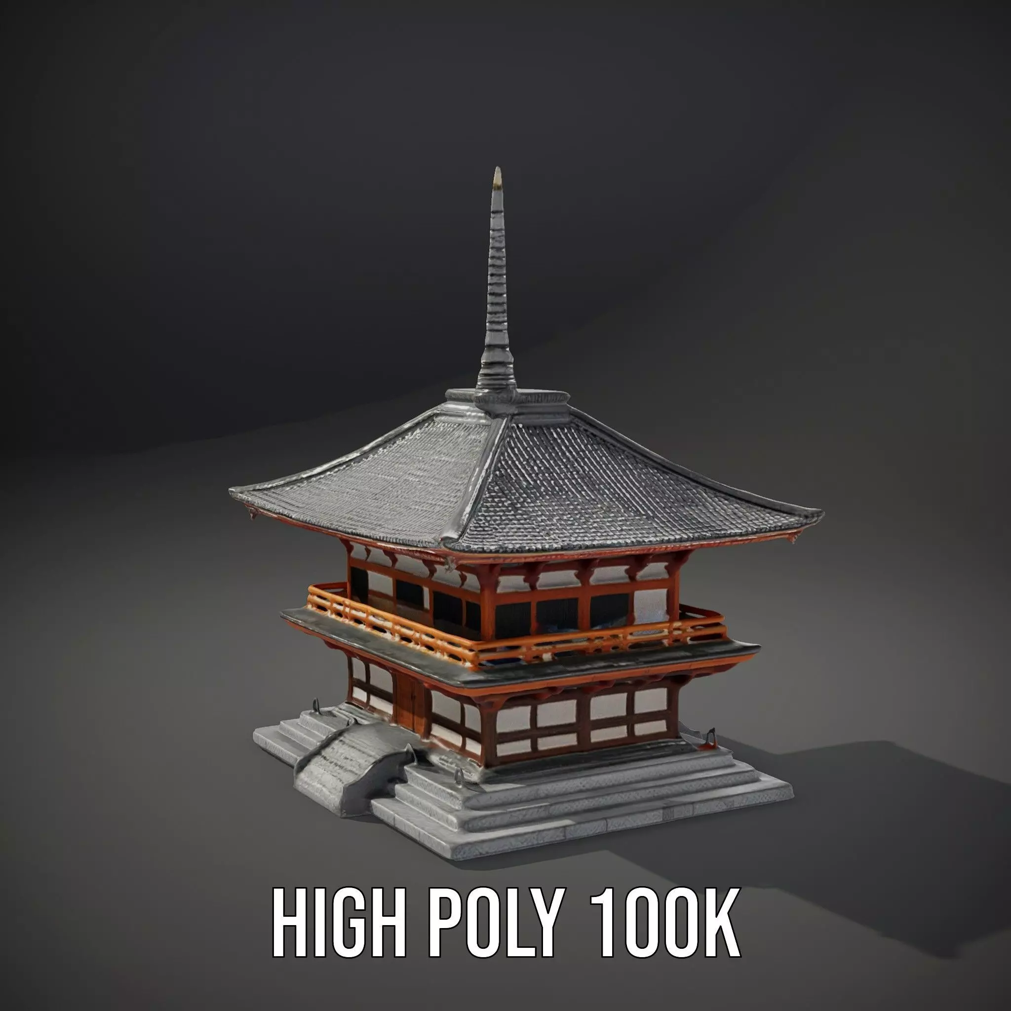 Traditional Pagoda model pack Low-poly 3D model_8