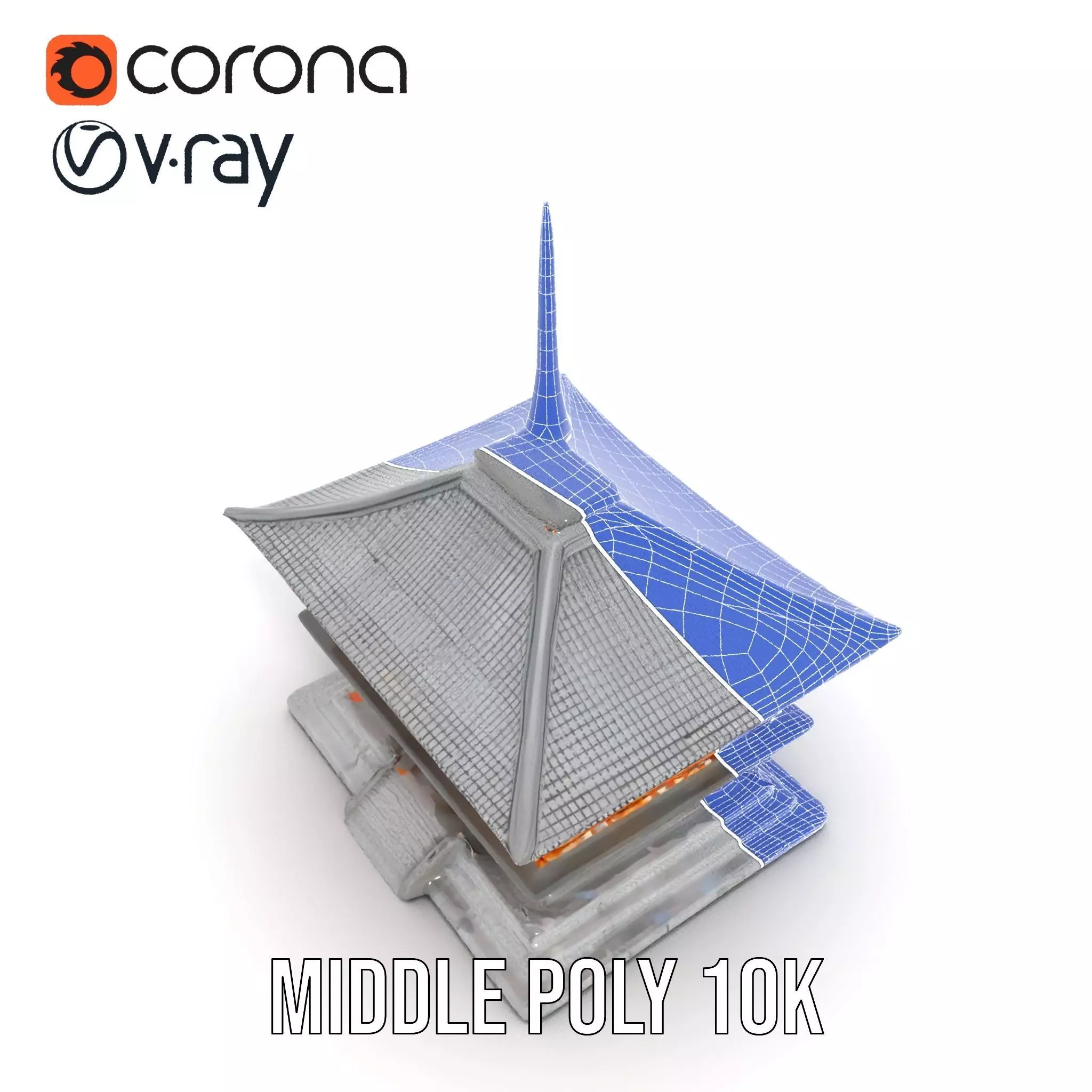 Traditional Pagoda model pack Low-poly 3D model_13