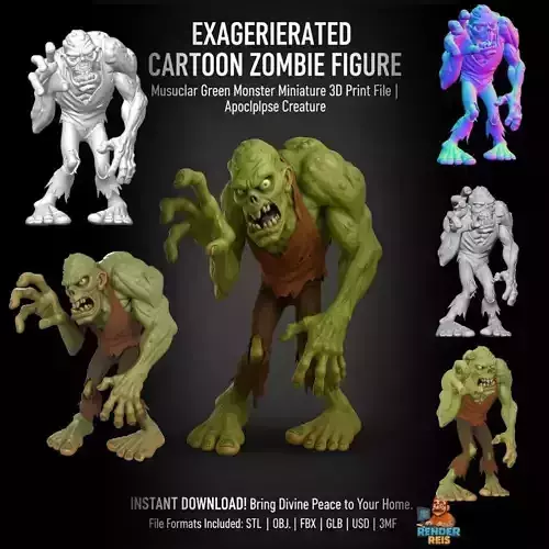 Exaggerated Cartoon Zombie