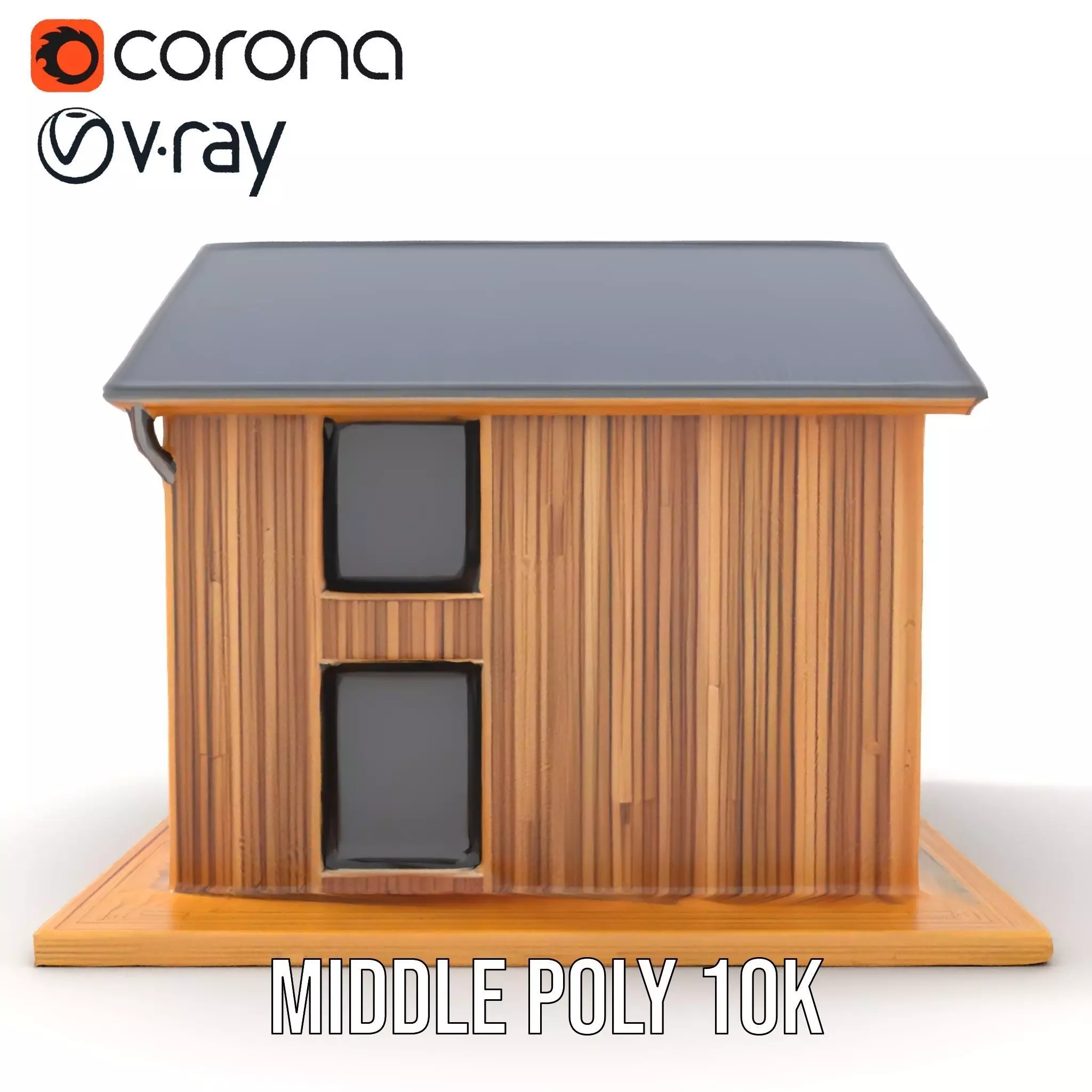 Modern Wooden House model pack Low-poly 3D model_26