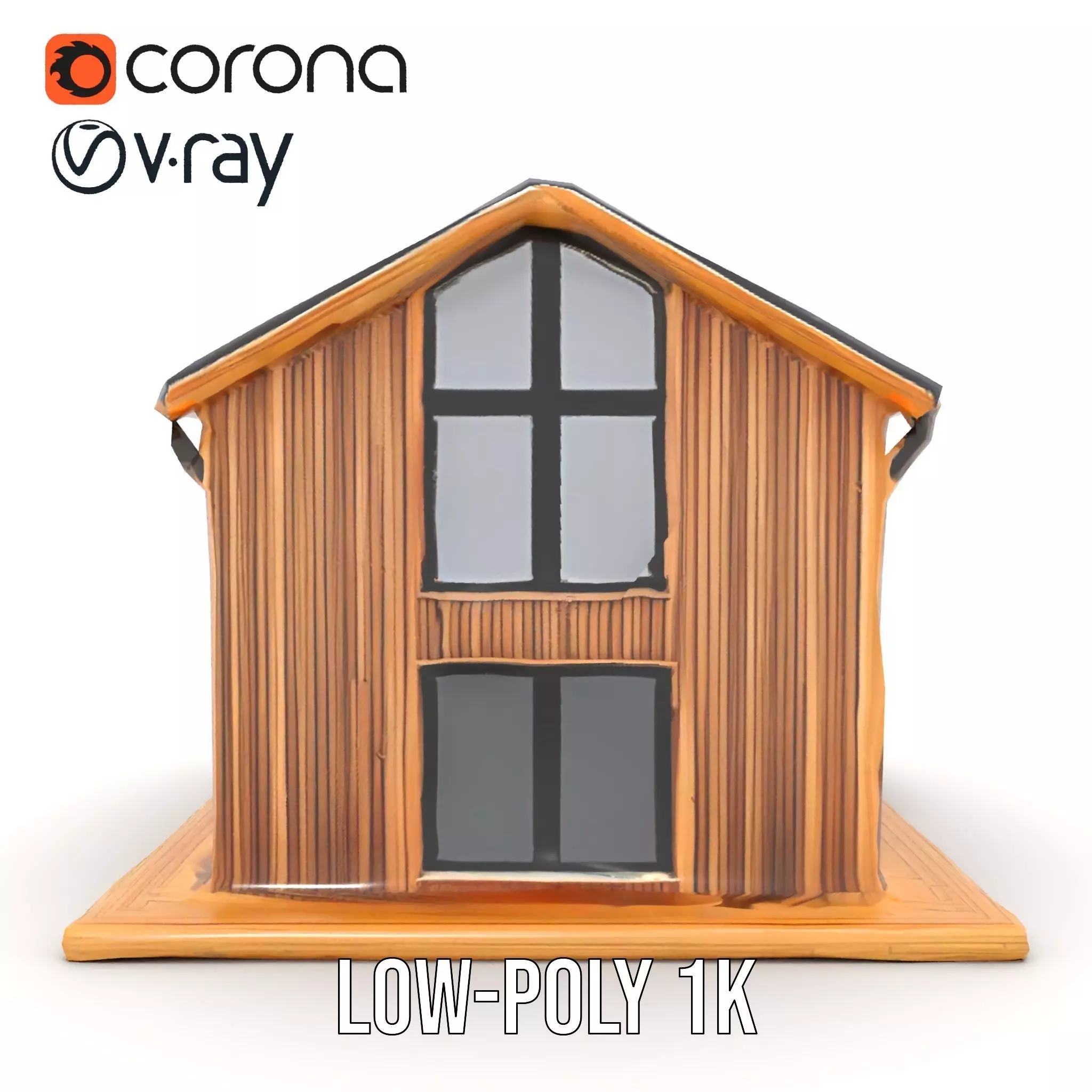 Modern Wooden House model pack Low-poly 3D model_27